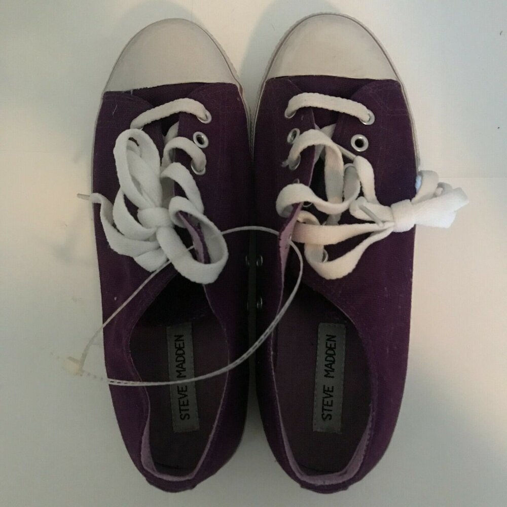 Steve Madden Converse Womens Purple Canvas Lace-Up Sneakers Size 7.5